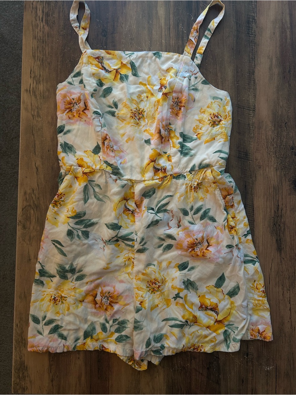 Old Navy Floral Yellow & Green Romper